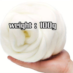 100g Fiber Roving Wool Top Wool Felting Supplies Chunky Yarn Spinning Wool
