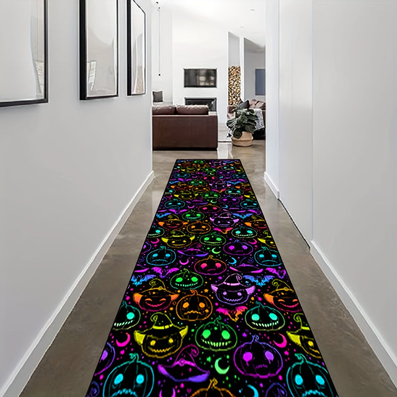 Spooky Halloween Skull Pattern Carpet Antifouling Anti Slip Washable