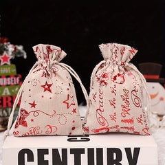 Christmas Burlap Candy Bag Drawstring Gift Bag For Kids Teens Adults