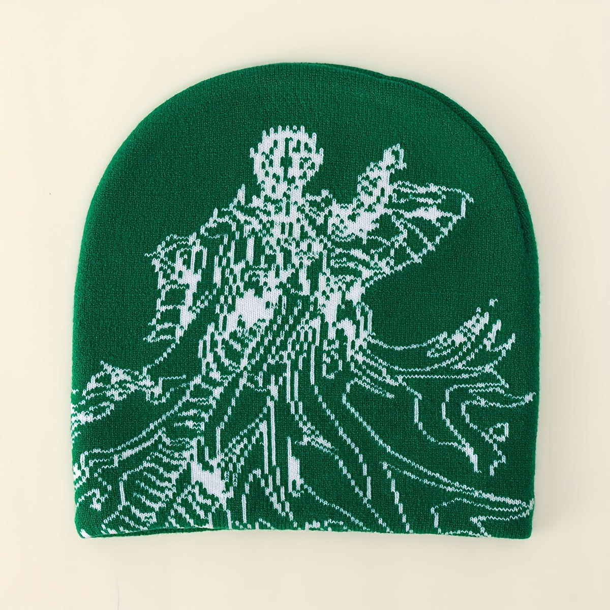 Anime Jacquard Beanie Elastic Knit Hat Hip Hop Warm Skull Cap Soft Y2K