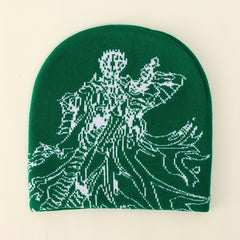 Anime Jacquard Beanie Elastic Knit Hat Hip Hop Warm Skull Cap Soft Y2K