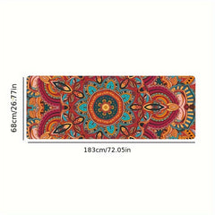 1.5mm Yoga Mat Flower Pattern 6.0ft Soft Fitness Mat