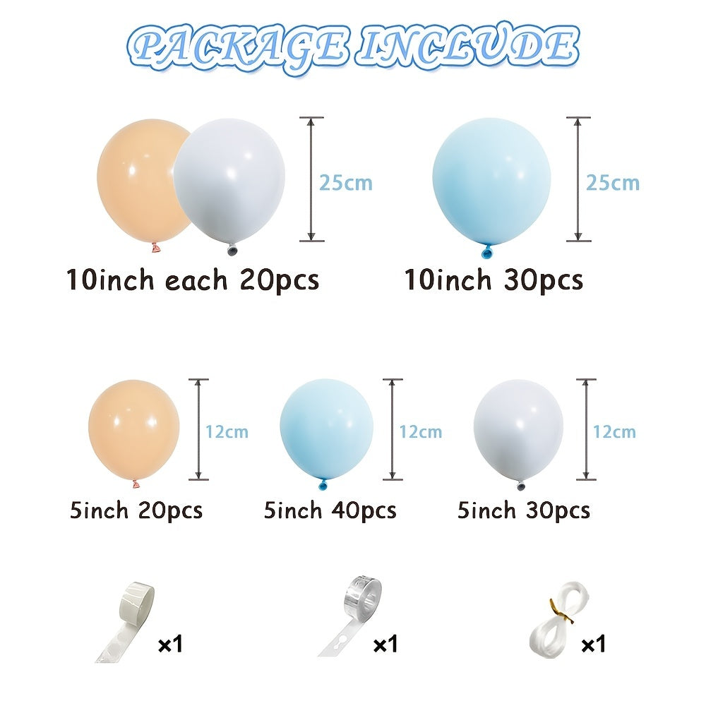 160 Latex Balloons & Skin Tone Garland Set for Various Events