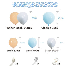160 Latex Balloons & Skin Tone Garland Set for Various Events