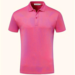 Men's Lapel Button Short Sleeve Shirt for Fitness Training