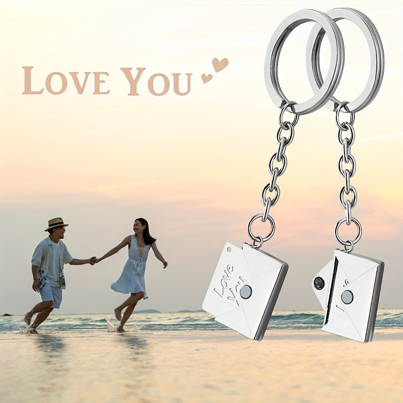 Personalized Engraved Envelope Pendant Keychain