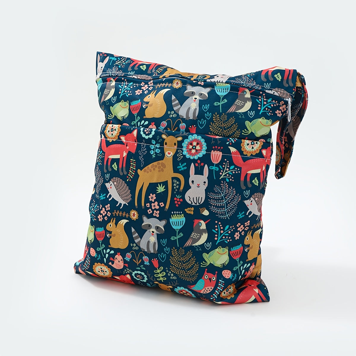 Cartoon Printed Kids' Double Zipper Waterproof Diaper Bag