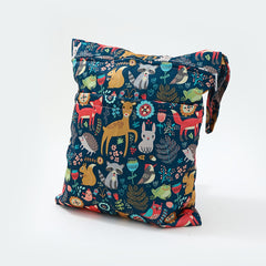 Cartoon Printed Kids' Double Zipper Waterproof Diaper Bag