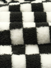 Women's Plus Checkered Print Flannel Warm Home Wear Pants
