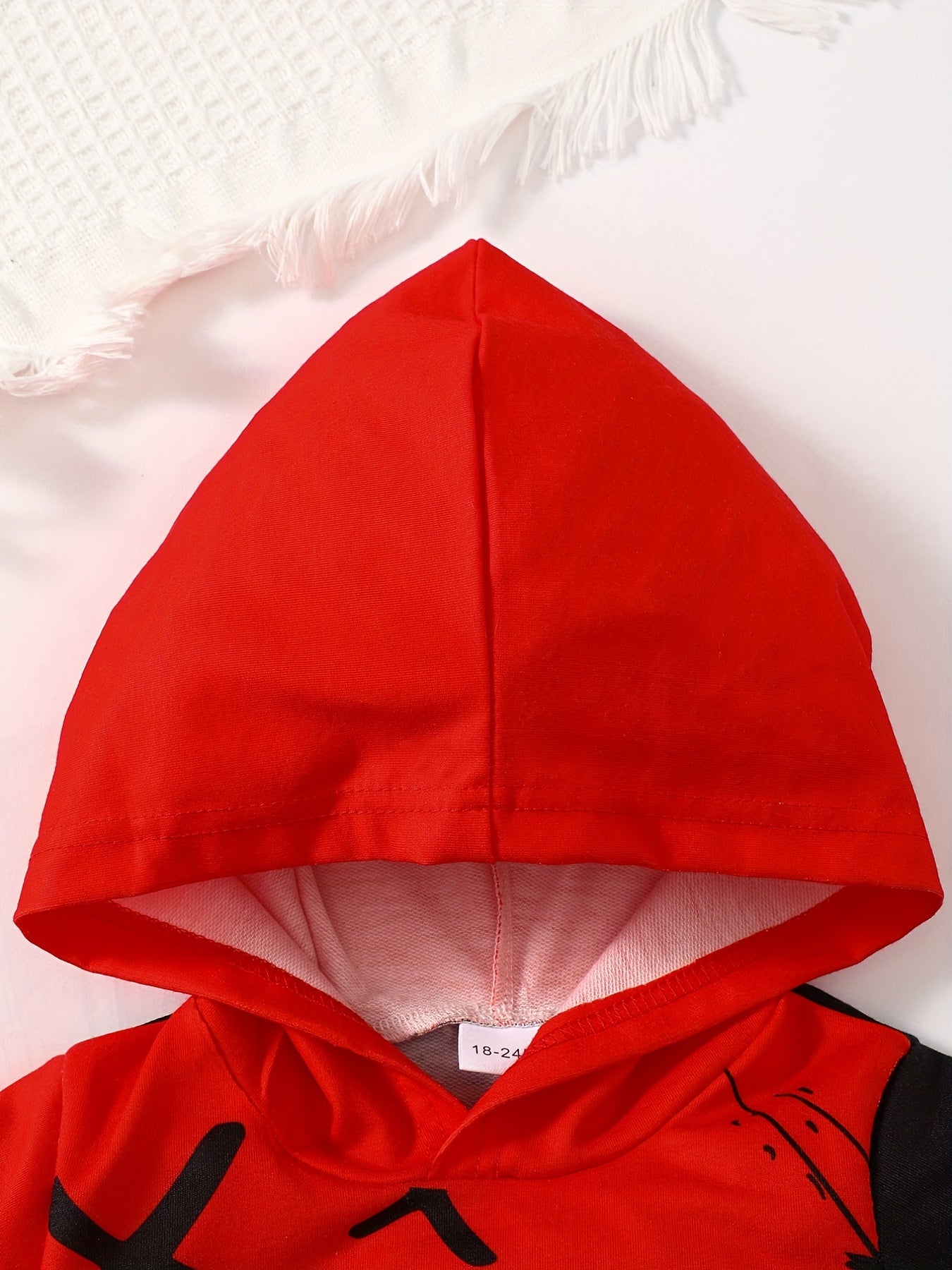 Boys Smiling Print Hooded Pullover Sweatshirt