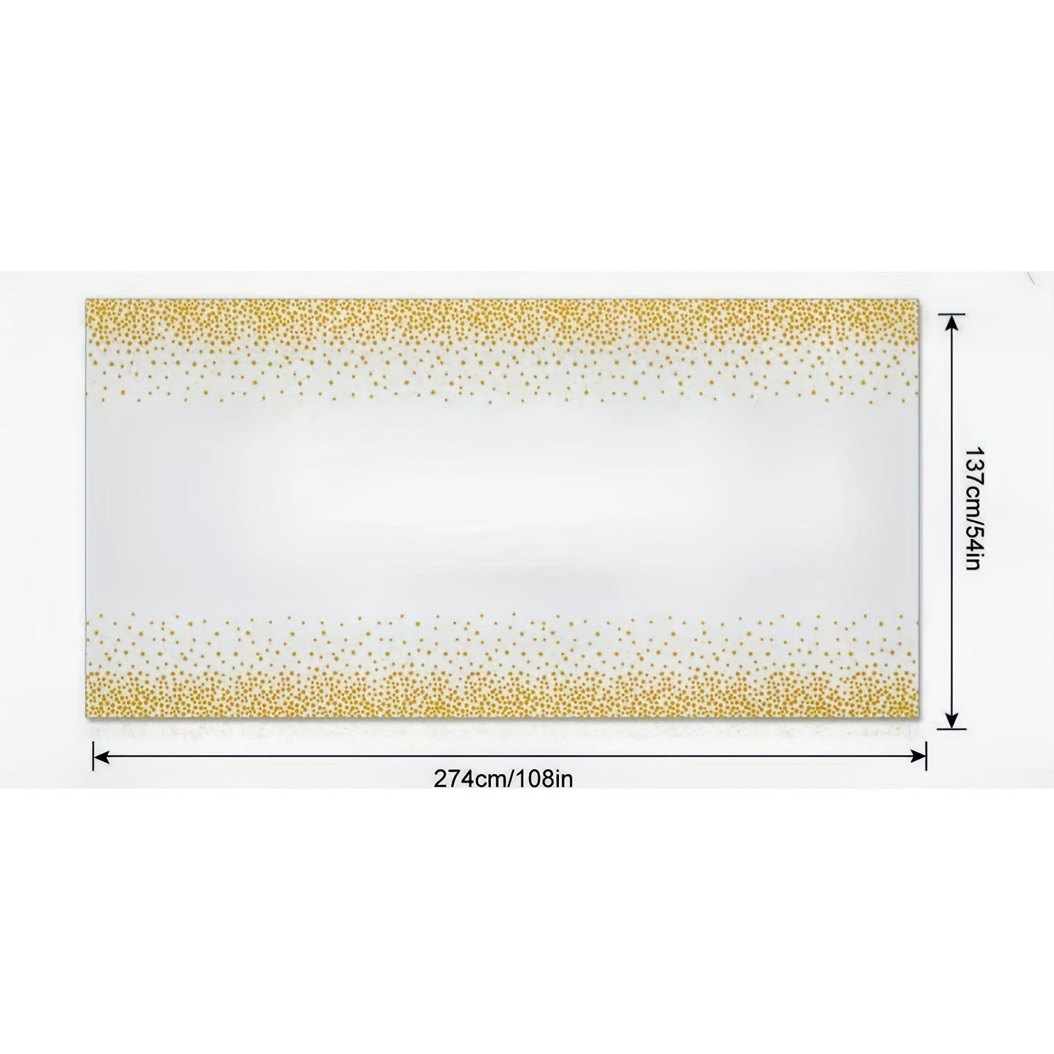 Golden Polka Dot Tablecloth for 8ft Rectangular Tables