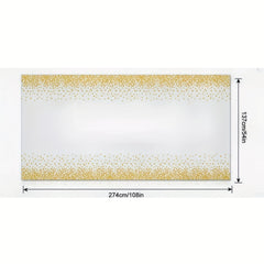 Golden Polka Dot Tablecloth for 8ft Rectangular Tables