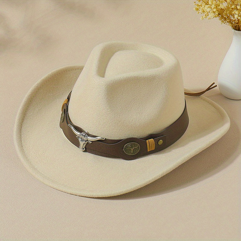 Vintage Western Bull Head Fedora Cap