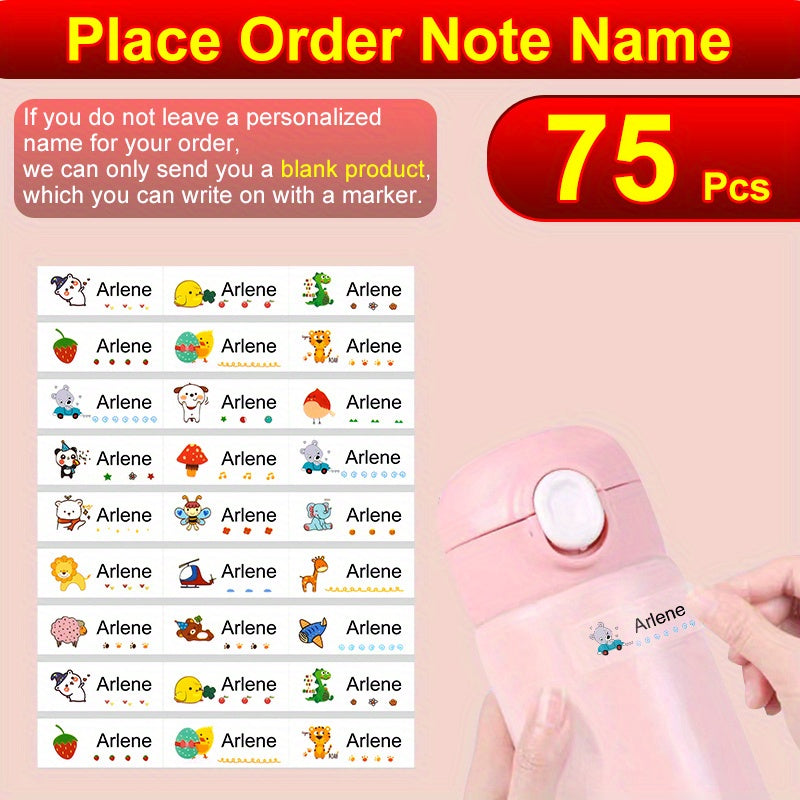 150pcs Custom Cartoon Name Stickers Waterproof Labels Personalized Stationery