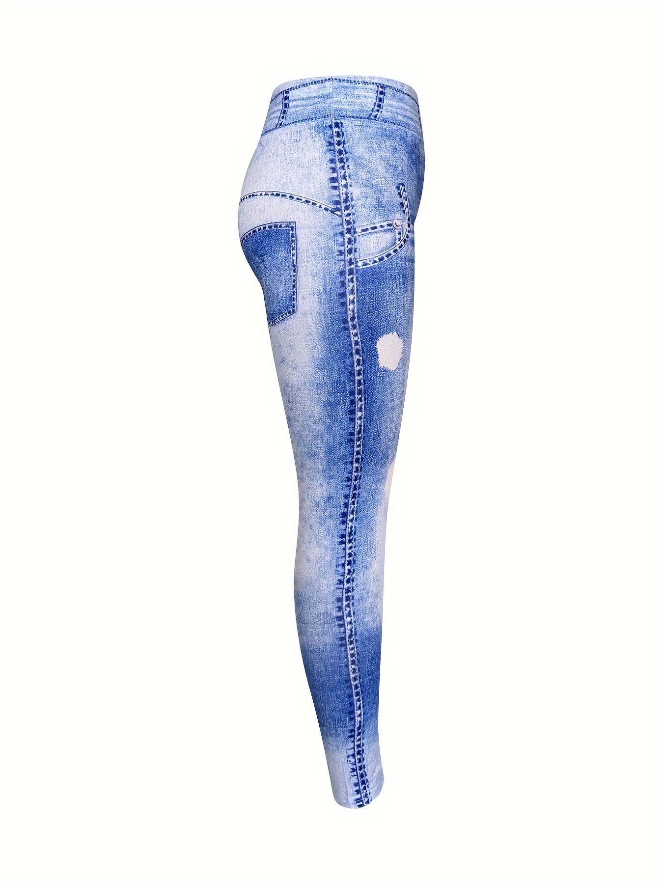 Denim Print Yoga Pants Stretch Leggings Women's Activewear