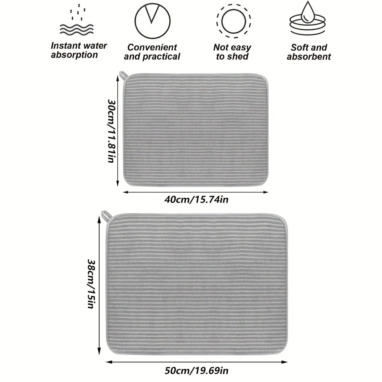 Thick Striped Jacquard Dish Drying Mat, Heat resistant, Household Storage Pad