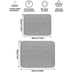 Thick Striped Jacquard Dish Drying Mat, Heat resistant, Household Storage Pad