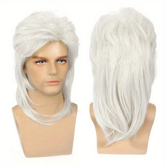 Men's 80s Punk Style Long Curly Wig for Party Halloween Cosplay