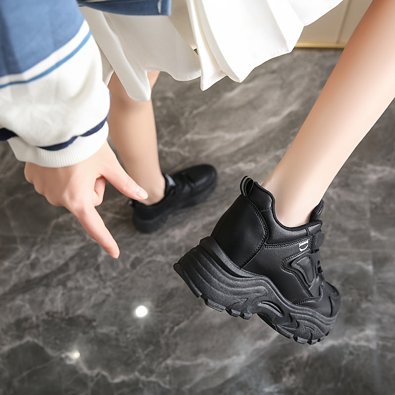 Lace up Running Shoes Height Increase Casual Sneakers Non slip Sports Sneakers