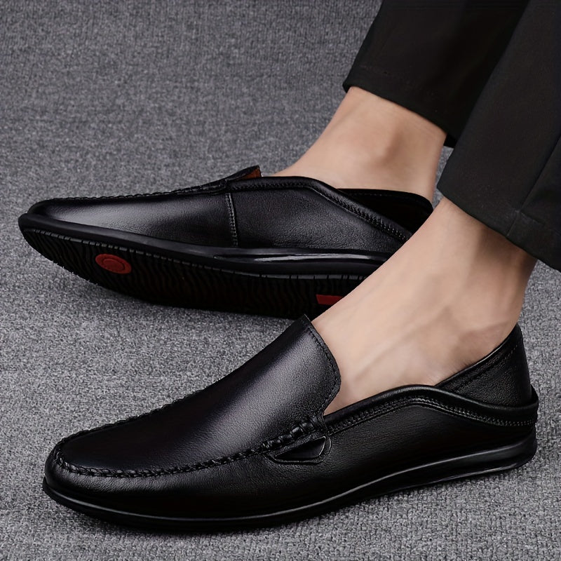 Men's No Tie Slip-On Leather Loafer Shoes
