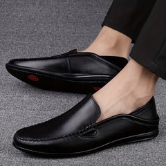 Men's No Tie Slip-On Leather Loafer Shoes
