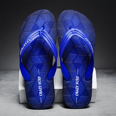 Men's Non Slip Flip Flops Coffee Cerulean