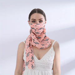Animal Print Pink Scarf Women Casual Face Mask Dustproof Cover