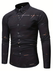 Stylish Pattern Men's Casual Long Sleeve Shirt - Summer Fashion
