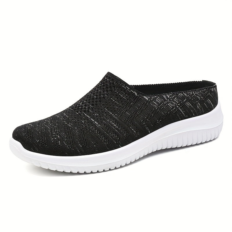 Women's Breathable Woven Mule Sneakers Slip On Outdoor Shoes Walking Shoes