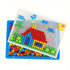 DIY Mushroom Nail Puzzle Educational Toy 296pcs 592pcs