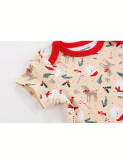 3 Pcs Christmas Baby Bodysuits 0-12 Months 100% Cotton