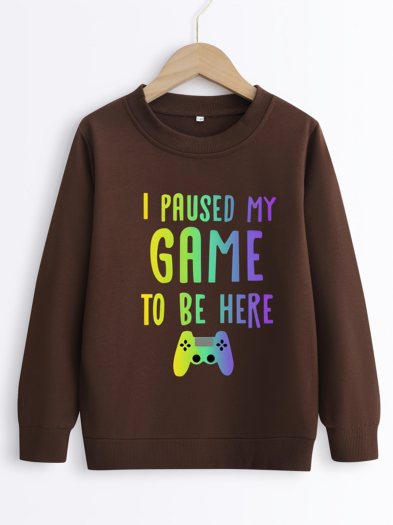 Boys Casual Sweatshirt Long Sleeve Crew Neck Tops
