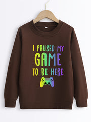 Boys Casual Sweatshirt Long Sleeve Crew Neck Tops