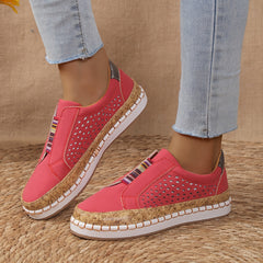 Women's Classic Slip On Loafers Faux Leather Low Top Shoes
