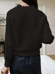 Solid Drop Shoulder Long Sleeve Knit Cardigan