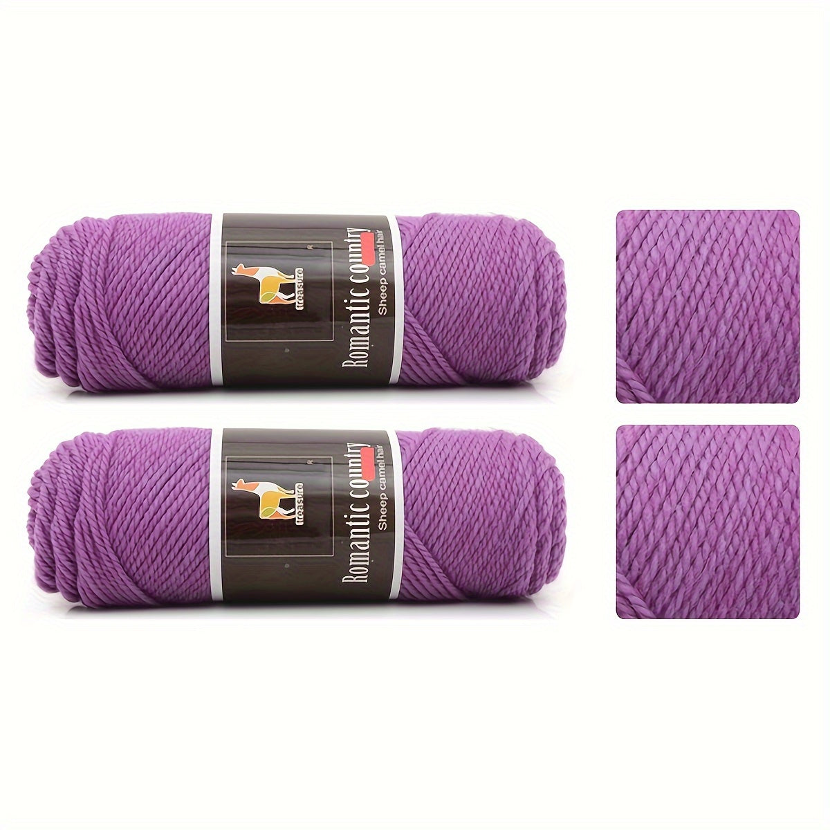 2pcs Alpaca Wool Blend Crochet Yarn DIY Knitting Sweater Blanket Hat Shawl Khaki