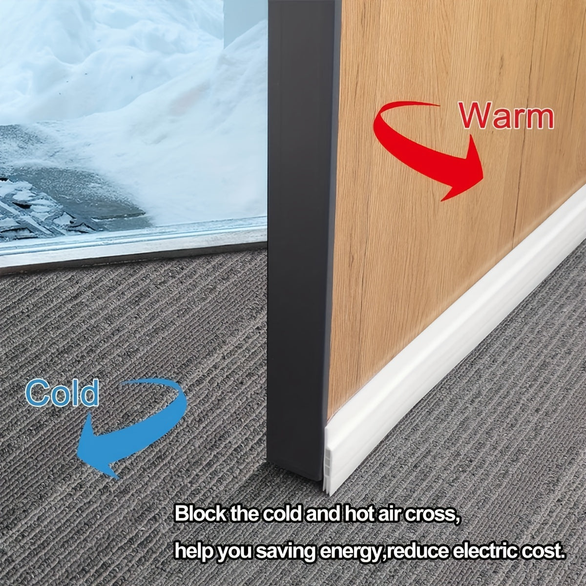 2pcs Bathroom Waterproof Strips Self adhesive Door Bottom Sealing Strips