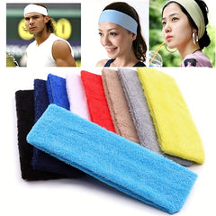 12pcs Sweat Absorbent Sports Headbands for Yoga Fitness Running Basketball