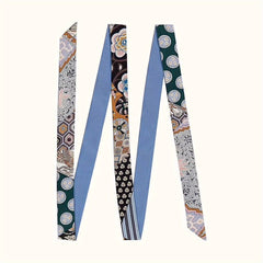 Long Ribbon Necktie Thin Twill Satin Scarf Women Hair Scarf Hairband Accessories