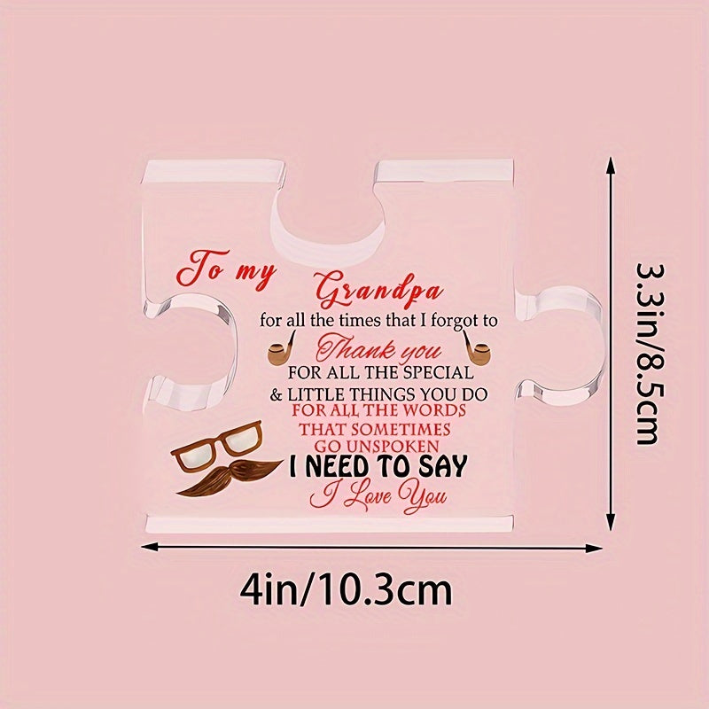 Grandfather's Acrylic Proverb Plaque Home Decor Gift