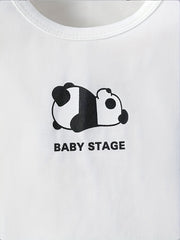 Baby Girls Short Sleeve Panda Graphic T-Shirt for Spring and Summer