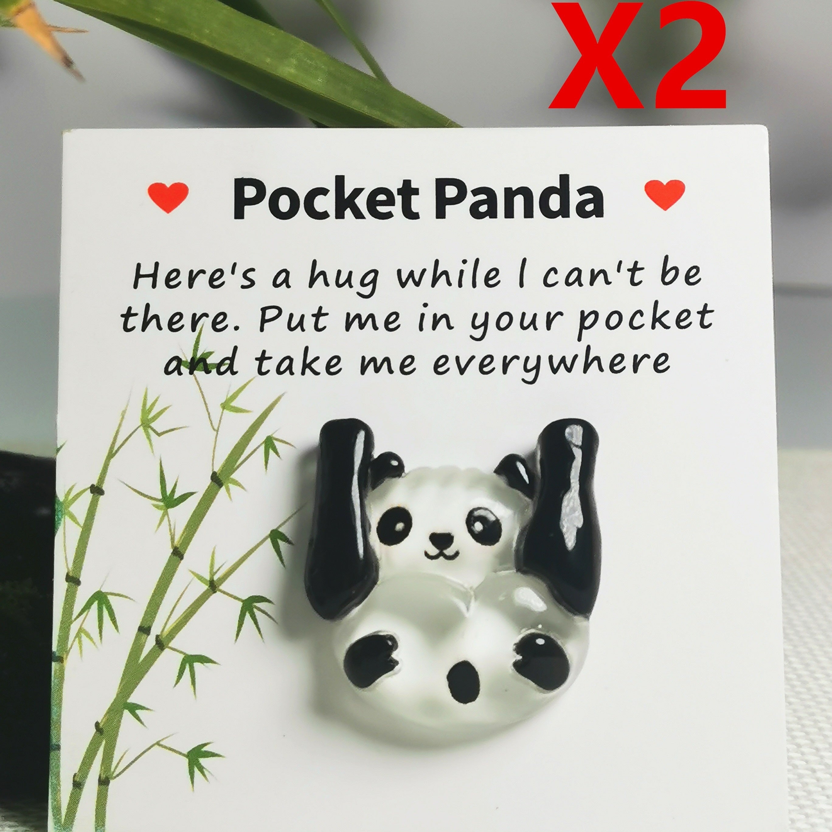 2pcs Pocket Hug Panda Isolation Gift for Family and Friends