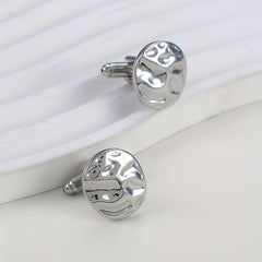 Men's Water Ripple Round Cufflinks Shirt Accessories
