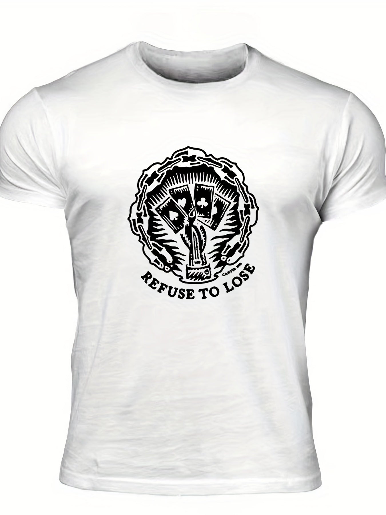 Men's Letter Print T shirt, Casual Tee for Summer
