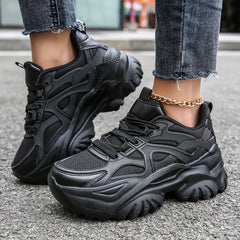 Mesh Breathable Running Sneakers Thick Bottom Shoes Women's Footwear