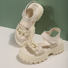 Women's Chain Decor Sports Sandals Thick Sole Hook & Loop Fastener