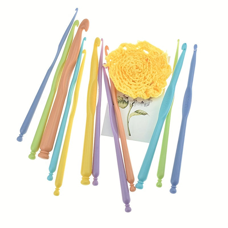 12pcs Colorful Ergonomic Crochet Hooks Set 2.0-10.0 Mm DIY Yarn Craft