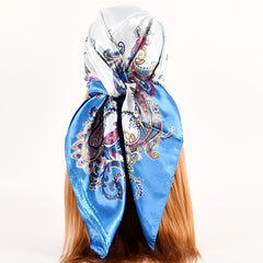 Vintage Silk Scarf Thin Satin Large Shawl Head Wrap