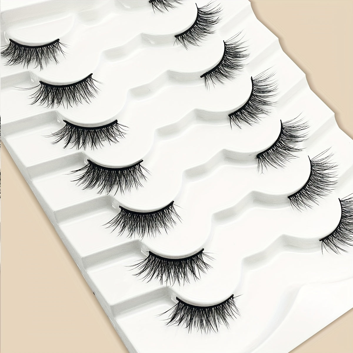 7 Pairs Cat Eye Faux Mink Lashes Cluster Fluffy False Eyelashes
