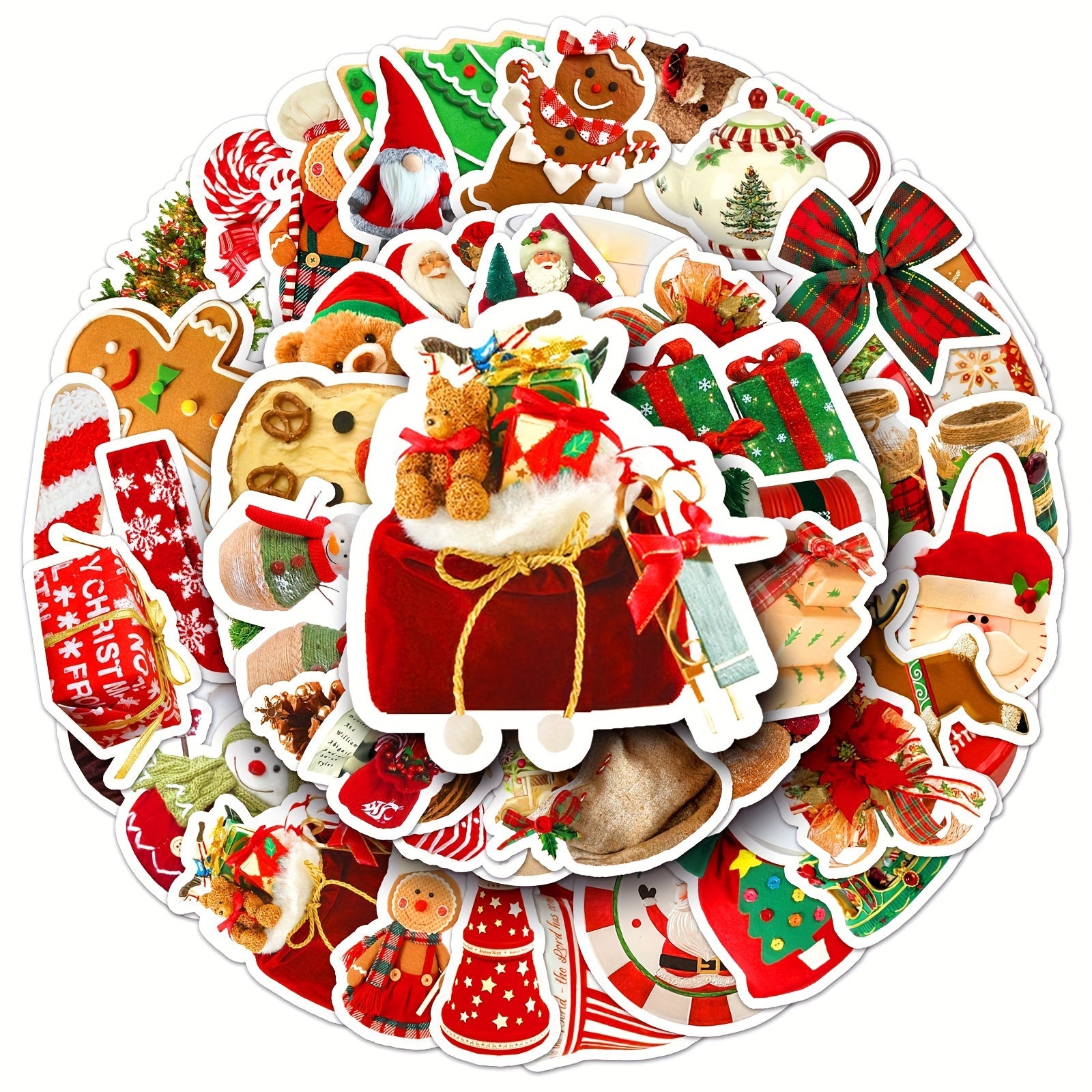 50pcs Christmas Style Party Decoration Stickers Waterproof Stickers